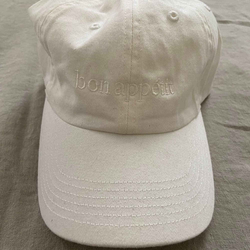 White "bon appetit" Dad Hat